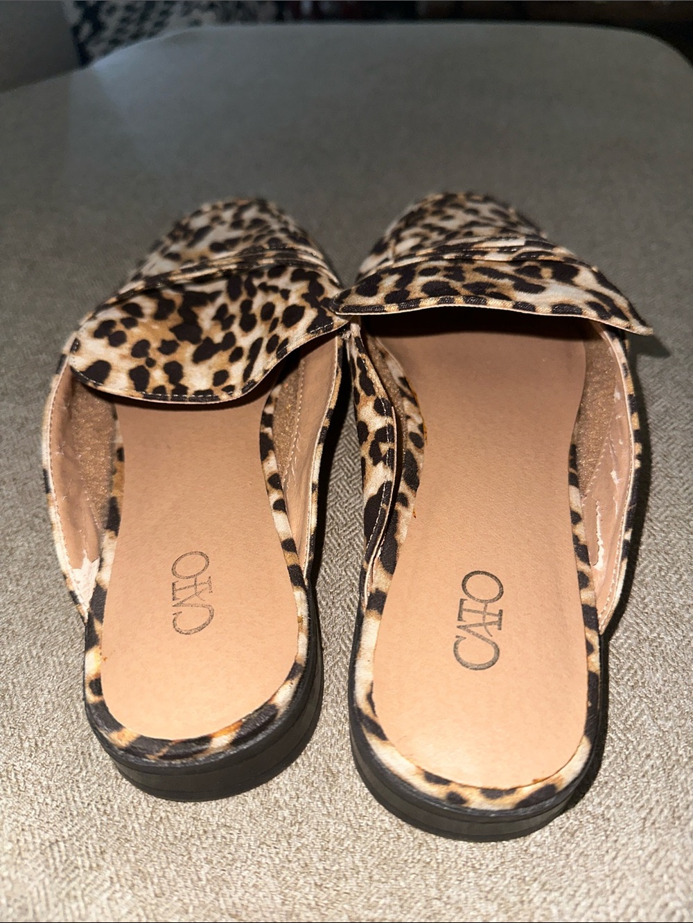 Cato Leopard-Pattern Slip-On Mules in Tan and Black - Picture 4 of 8